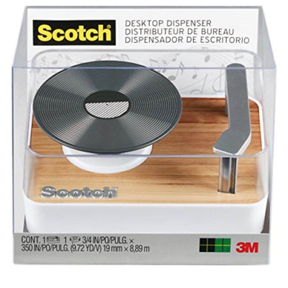 Scotch dispenser turntable record player